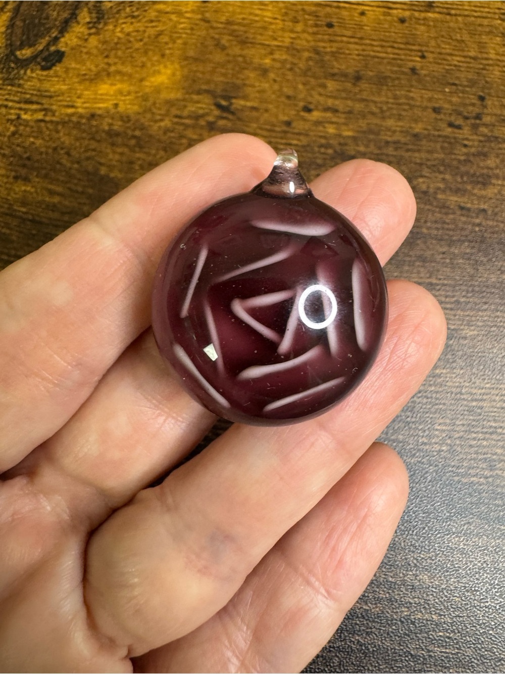 Handcrafted Deep Burgundy Glass Pendant Necklace